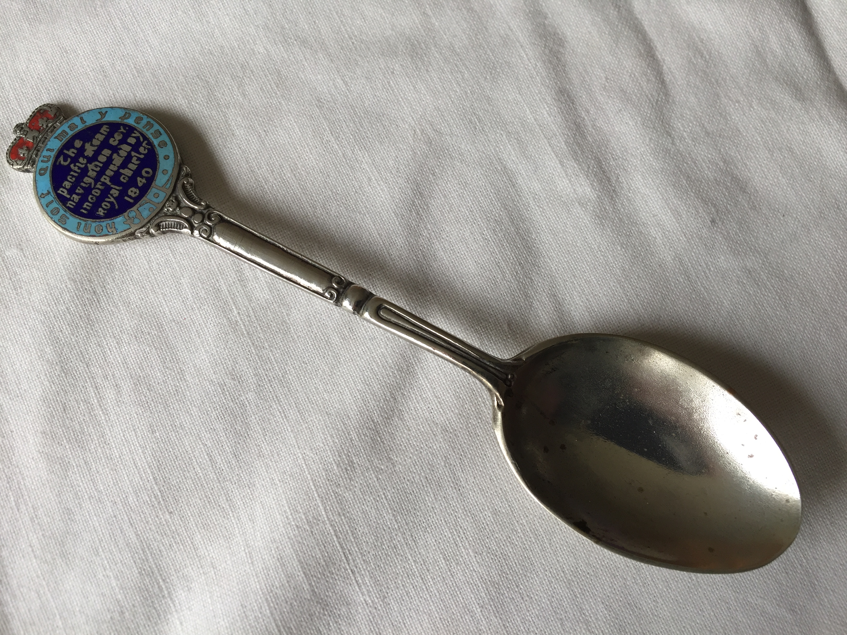 VERY EARLY SOUVENIR SPOON FROM THE PACIFIC STEAM NAVIGATION COMPANY